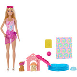 Mattel Barbie Perrito Fiesta en la Piscina - Aloha Rubia, Muñecos 