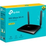 TP-Link TL-MR6400 router inalámbrico Ethernet rápido Banda única (2,4 GHz) 4G Negro, Router WIRELESS LTE negro, Wi-Fi 4 (802.11n), Banda única (2,4 GHz), Ethernet, 3G, Negro, Router de sobremesa