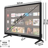Telefunken D24H550X2CW, Televisor LED negro