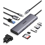 UGREEN Revodok 10-in-1 USB-C Hub, Estación de acoplamiento plateado