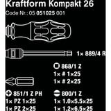 Wera Kraftform Kompakt 26, 7 piezas, Conjuntos de bits negro/Verde