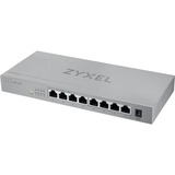 Zyxel MG-108 No administrado 2.5G Ethernet (100/1000/2500) Acero, Interruptor/Conmutador No administrado, 2.5G Ethernet (100/1000/2500), Bidireccional completo (Full duplex), Montaje de pared