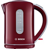 Bosch TWK7604 tetera eléctrica 1,7 L 2200 W Rojo, Hervidor de agua rojo borgoña/Gris claro, 1,7 L, 2200 W, Rojo, Indicador de nivel de agua, Protección contra sobrecalentamiento, Filtrado