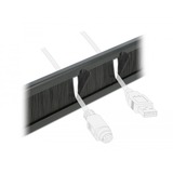 DeLOCK 66345 accesorio de bastidor Panel pasacables con cepillo, Guía para cable negro, Panel pasacables con cepillo, Negro, Metal, Nylon, 2U, China, 25,4 cm (10")