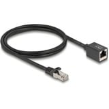 DeLOCK Cable de extensión de red RJ-45 macho > RJ-45 hembra Cat.6a S/FTP, Cable alargador negro