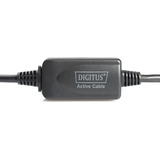 Digitus Cable de extensión USB 2.0 activo, 15 metros, Cable alargador negro