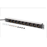 Digitus DN-95437, Regleta negro/Aluminio