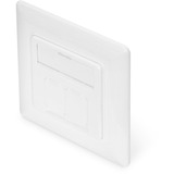 Digitus Placa frontal + marco de montaje para multimedia/Keystone, Panel frontal blanco