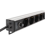 Digitus Regleta de enchufes 19" PDU con perfil de aluminio, 9 salidas, con fusible negro/Aluminio