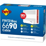 FRITZ! FRITZ!Box 6690, Router Box 6690, Wi-Fi 6 (802.11ax), Doble banda (2,4 GHz / 5 GHz), Ethernet, Blanco, Router de sobremesa