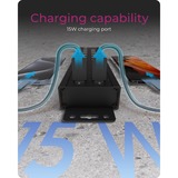 ICY BOX 61076, Hub USB negro