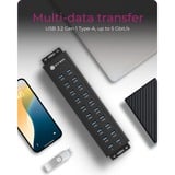 ICY BOX IB-HUB1720-U3 USB 3.2 Gen 1 (3.1 Gen 1) Type-B Negro, Hub USB negro, USB 3.2 Gen 1 (3.1 Gen 1) Type-B, USB 3.2 Gen 1 (3.1 Gen 1) Type-A, Negro, Aluminio, Access, Poder, 0,8 m