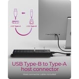ICY BOX IB-HUB1720-U3 USB 3.2 Gen 1 (3.1 Gen 1) Type-B Negro, Hub USB negro, USB 3.2 Gen 1 (3.1 Gen 1) Type-B, USB 3.2 Gen 1 (3.1 Gen 1) Type-A, Negro, Aluminio, Access, Poder, 0,8 m