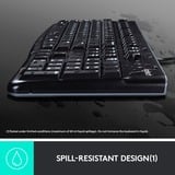 Logitech K120 Corded Keyboard teclado USB QWERTZ Alemán Negro negro, Completo (100%), Alámbrico, USB, QWERTZ, Negro