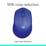 Logitech M330 SILENT PLUS, Ratón azul, mano derecha, Óptico, RF inalámbrico, 1000 DPI, Azul