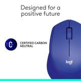 Logitech M330 SILENT PLUS ratón mano derecha RF inalámbrico Óptico 1000 DPI azul, mano derecha, Óptico, RF inalámbrico, 1000 DPI, Azul