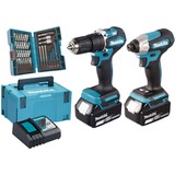 Makita DLX2414JX4, Martillo atornillador azul/Negro