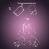 Philips Hue White & Color Ambiance Fugato Spot triple, Luz de LED blanco