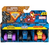 Spin Master MONSTER JAM - Pack 3 Coches Monster Truck Marvel Oficial Escala 1:87 Metálicos: Black Panther, Capitán América y Iron Man - 6070229 - Coches para Niños - Juegos Infantiles - Juguetes Niños 3 años +, Vehículo de juguete 