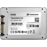Transcend 370S 2.5" 64 GB Serial ATA III MLC, Unidad de estado sólido plateado, 64 GB, 2.5", 450 MB/s, 6 Gbit/s