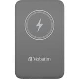 Verbatim Charge 'n' Go Polímero de litio 10000 mAh Cargador inalámbrico Gris, Banco de potencia gris, 10000 mAh, Polímero de litio, Quick Charge 3.0, Cargador inalámbrico, Gris