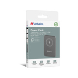 Verbatim Charge 'n' Go Polímero de litio 10000 mAh Cargador inalámbrico Gris, Banco de potencia gris, 10000 mAh, Polímero de litio, Quick Charge 3.0, Cargador inalámbrico, Gris