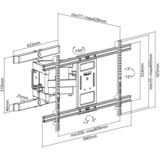 goobay 49746 soporte para TV 2,16 m (85") Negro, Soporte de pared negro, 127 cm (50"), 2,16 m (85"), 300 x 200 mm, 800 x 400 mm, -15 - 15°, Negro