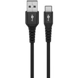 goobay Cable textil USB 2.0 supersuave, conector USB-A > conector USB-C negro