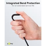 goobay Cable textil USB 2.0 supersuave, conector USB-A > conector USB-C negro