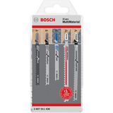 Bosch 2 607 011 438 hoja de sierra de calar, de sierra de marquetería y de sierra recíproca Hoja de sierra de vaivén Carburo 15 pieza(s), Juego de hojas de sierra  Hoja de sierra de vaivén, Aluminio, Madera noble, Metal, Multi, Plástico, Madera blanda, Acero, Madera, Carburo, Gris, 15 pieza(s)
