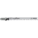 Bosch 2 608 637 877 no categorizado, Hoja de sierra Jigsaw blade, Aglomerado, Tablero de fibra, Madera blanda, Contrachapado con núcleo de madera, Acero de alto carbono (HCS), 4 mm, 5,2 mm, 10 cm