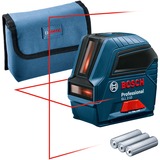 Bosch GLL 2-10 Professional Nivel de línea 10 m 630-650 nm, Láser de líneas cruzadas azul/Negro, 10 m, 0,3 mm/m, 4°, 650 nm, Rojo, 630-650 nm