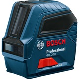 Bosch GLL 2-10 Professional Nivel de línea 10 m 630-650 nm, Láser de líneas cruzadas azul/Negro, 10 m, 0,3 mm/m, 4°, 650 nm, Rojo, 630-650 nm