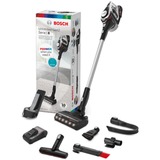 Bosch Serie 8 BSS82SIL1 aspiradora de pie y escoba eléctrica Aspiradora escoba Batería Secar Sin bolsa Negro, Plata 5 Ah, Aspirador vertical blanco, Aspiradora escoba, Sin bolsa, Negro, Plata, Secar, Filtrado, Suelo duro, Alfombra, Escalones, Tapicería