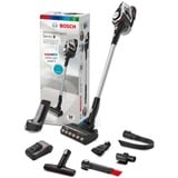 Bosch Serie 8 BSS82SIL1 aspiradora de pie y escoba eléctrica Sin bolsa Negro, Plata, Aspirador vertical blanco, Sin bolsa, Negro, Plata, Secar, Filtrado, Suelo duro, Alfombra, Escalones, Tapicería, LED