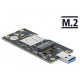 DeLOCK 63166 tarjeta y adaptador de interfaz Interno M.2, Convertidor USB tipo A, M.2, Negro, 38 mm, 93 mm, 6 mm