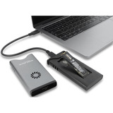 DeLOCK USB-C 40 Gbps para SSD M.2 NVMe PCIe con ventilador, Caja de unidades gris/Negro