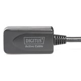 Digitus Cable de extensión USB 2.0 activo, 5 metros, Cable alargador negro