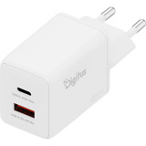 Digitus Cargador USB GaN 45W, 1x USB-C, 1x USB-A blanco