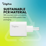 Digitus Cargador USB GaN 45W, 1x USB-C, 1x USB-A blanco