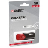 Emtec Click Easy unidad flash USB 16 GB USB tipo A 3.2 Gen 2 (3.1 Gen 2) Negro, Rojo, Lápiz USB rojo/Negro, 16 GB, USB tipo A, 3.2 Gen 2 (3.1 Gen 2), Sin tapa, Negro, Rojo