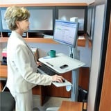 Ergotron WorkFit-C Single LD, estación de trabajo móvil para estar y sentarse, Mesa de trabajo gris