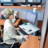 Ergotron WorkFit-C Single LD, estación de trabajo móvil para estar y sentarse, Mesa de trabajo gris