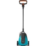 GARDENA HandyMower Cortacésped manual Batería Negro, Azul, Naranja gris/Turquesa, Cortacésped manual, 2,2 cm, 3 cm, 5 cm, 50 m², LED