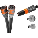 GARDENA Manguera textil Liano Life 1/2", juego de 30 metros gris oscuro/Naranja