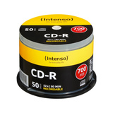 Intenso CD-R 700MB 50 pieza(s), CDs vírgenes 52x, CD-R, 120 mm, 700 MB, Caja para pastel, 50 pieza(s)
