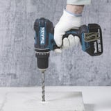 Makita Atornillador percutor inalámbrico DHP482RFWJ, 18 Voltios, Martillo atornillador blanco/Negro