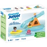 PLAYMOBIL Junior Aqua: Isla de baño con tobogán de agua, Juegos de construcción 