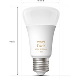 Philips Hue Bombilla inteligente A60 - E27 - 800 (paquete de 4), Lámpara LED Philips Hue White ambiance Bombilla inteligente A60 - E27 - 800 (paquete de 4), Bombilla inteligente, Blanco, Bluetooth/Zigbee, LED, E27, Luz fría, Blanco cálido