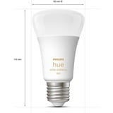 Philips Hue Bombilla inteligente A60 - E27 - 800 (paquete de 4), Lámpara LED Philips Hue White ambiance Bombilla inteligente A60 - E27 - 800 (paquete de 4), Bombilla inteligente, Blanco, Bluetooth/Zigbee, LED, E27, Luz fría, Blanco cálido